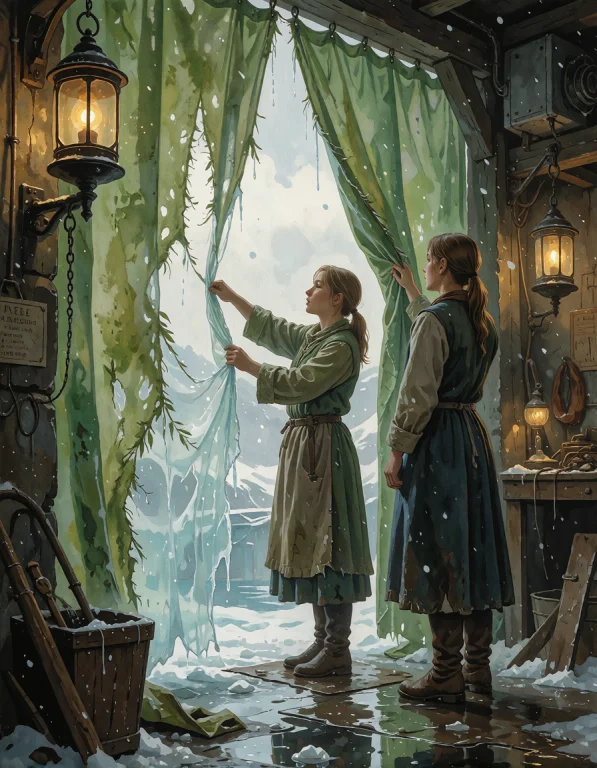Create A Sophisticated Vertical Science-fantasy Scene Depict...
