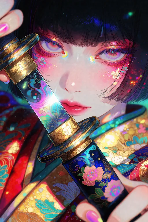 A Striking Close-up Digital Illustration In Midjourney Niji-...