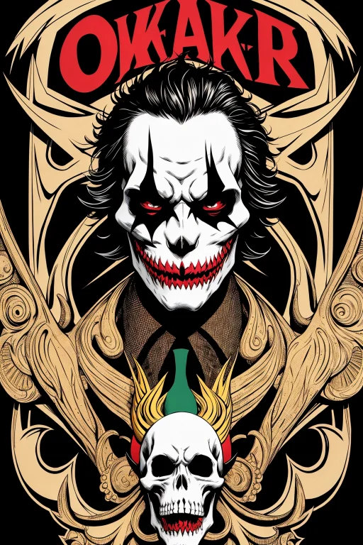 Flyer, Mix Of Joker And Skull, Mexican Decoration, Satan, Ve...