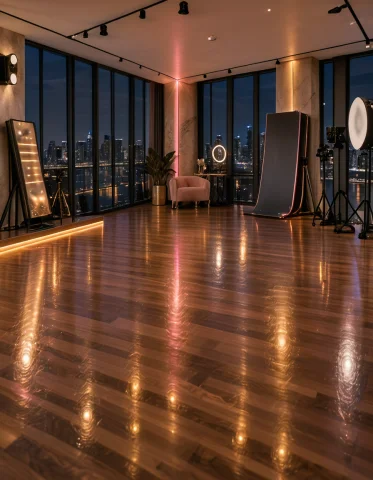 Cr34t0r L0ft, Photorealistic Private Dance Studio, Diagonal... — Stable Diffusion AI Prompt: cr34t0r l0ft, photorealistic private dance studio, diagonal three-quarter camera...