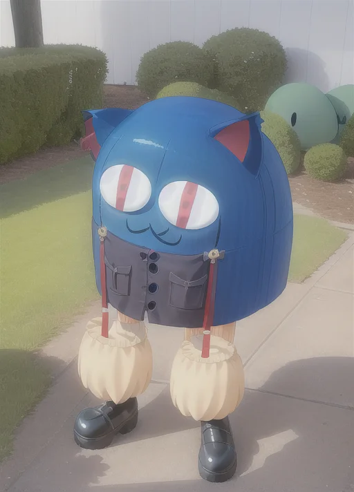 Amongus Man, 1girl, Full Body, 3, Cat Ears, Chibi, Cat Girl,...