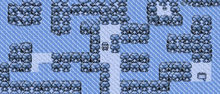 G1pokmonpokmon Blue Screenshot, Map Showing Labyrinthine Maz...