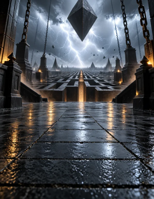 H3llr4is3r, Photorealistic Realm Of The Floating Black Lozen...