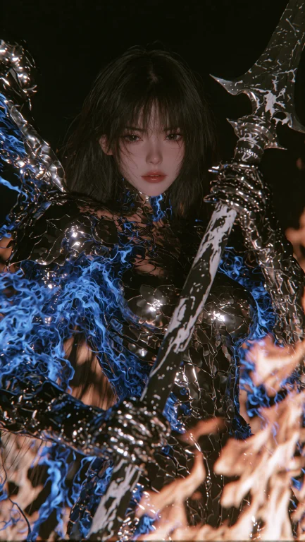 Set Against The Backdrop Of A Fierce Battlefield With Blurre...