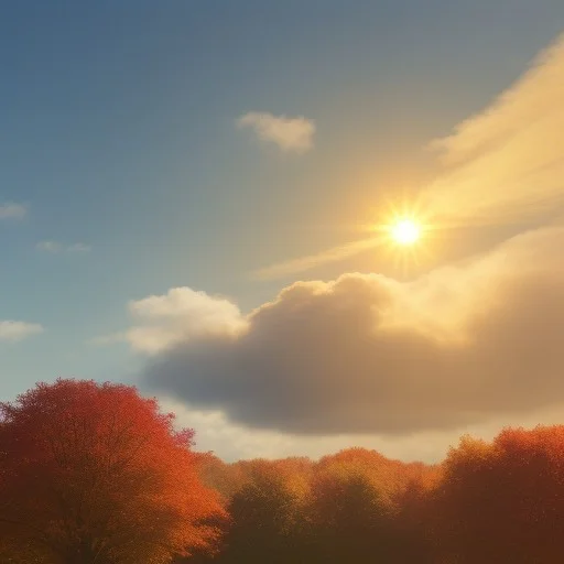 , Autumn, ,sun,cloud,