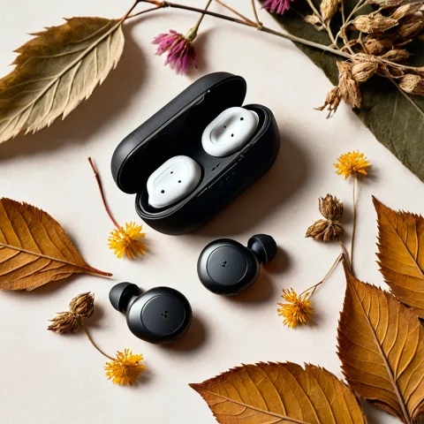 Loratech2botanicalpressv10.80, Techbotanical, A Wireless Ear... — SDXL AI Prompt: , techbotanical, a wireless earbuds case surrounded by dried pressed botanical l...