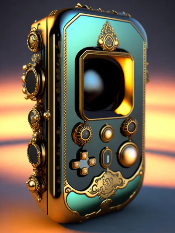 Hyperrealistic Neo - Rococo Steampunk Minimal Gameboy Consol...