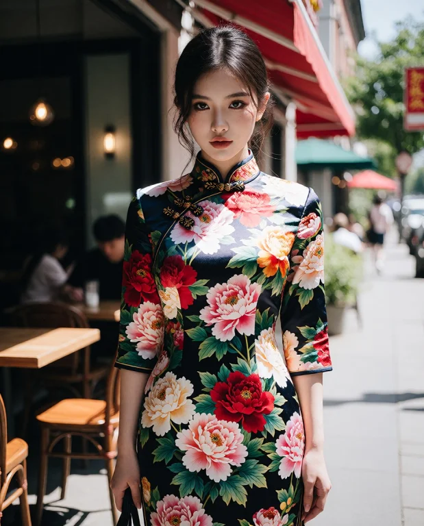 Zixuan Asian Female, Adult Chinese Female, Wearing A Satin C...