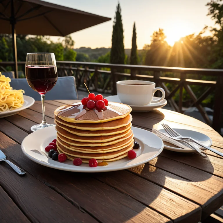 Foodsunriseterrace3, Product Photography Of A Stack Of Panca...