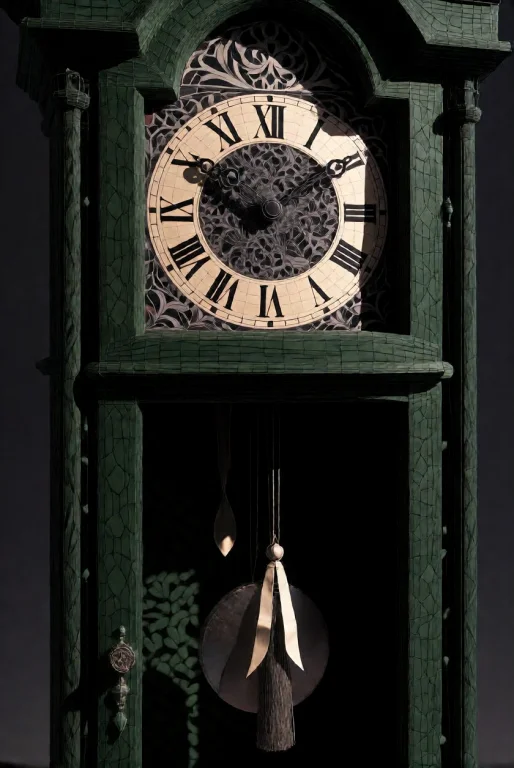 3dworld , A Grandfather Clock With A Tall Case Of Forest-gre...