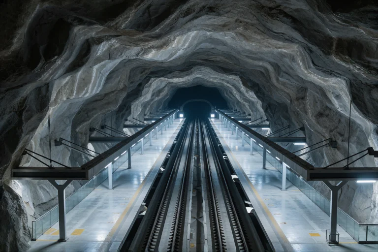 An Enormous Underground Transit Hub Is Carved Into Solid Bed...