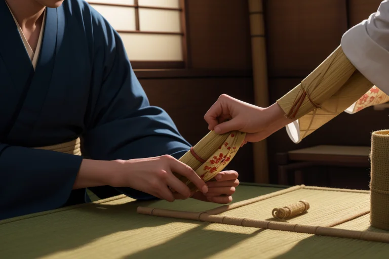 Cinematic Macro Photograph Of An Edo-era Japanese Scribe Met...