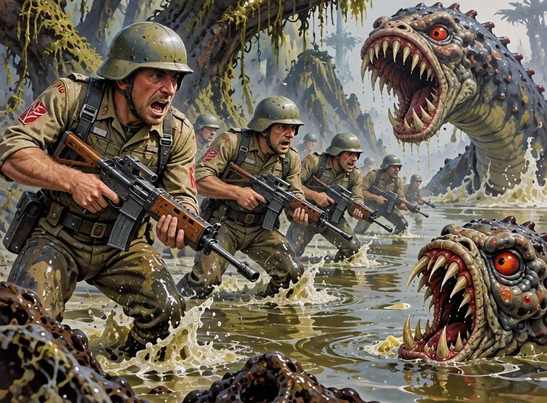 Lorakreaotherworlds1a Unit Of Sci-fi Infantry Moving Through...