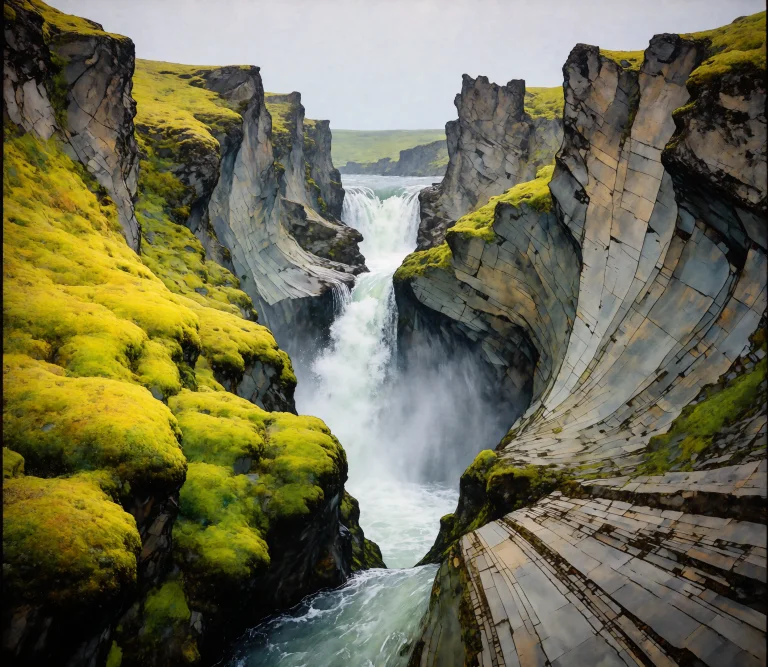 Bradhamel Art Style A Photograph Of Water Flowing Through A...