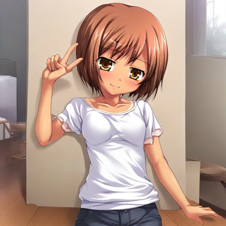 Sftororo, Brown Eyes,brown Hair,short Hair, Tan,casual,1girl...