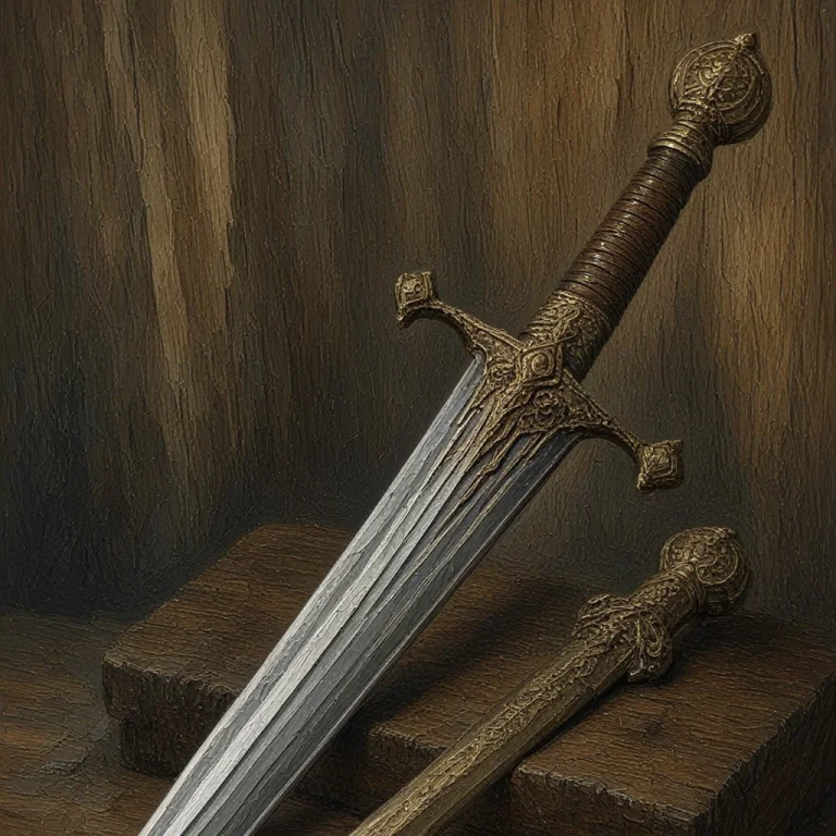 Chahamanstyleoil, Sword, Wooden Bench