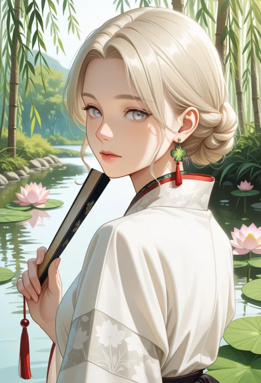 Solo, 1 Girl, Anime Illustration, Glossy Brushstrokes, Dimen...