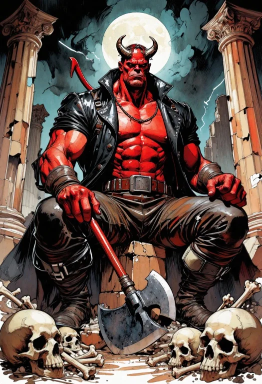 Masterpiece, Best Quality, Ultra-detailed Dark Fantasy Comic...