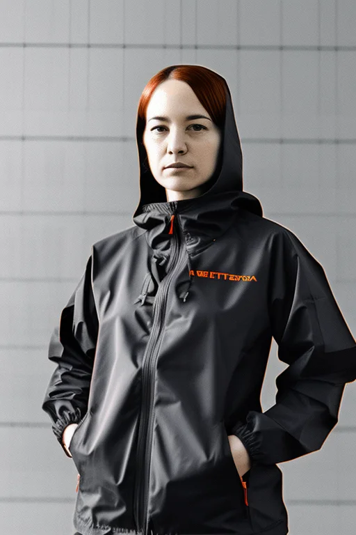 A Portrait Of A Woman,orange Techwear