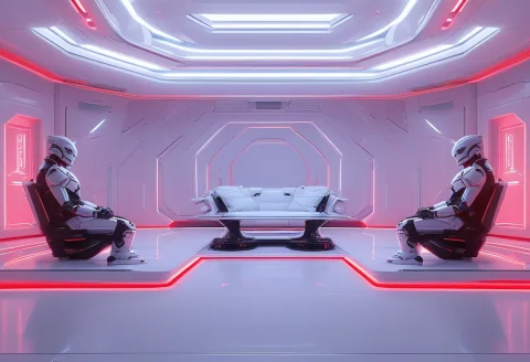 2 Cyborg Statues, Sitting Down Facing Each Other, A Chess Bo... — SDXL AI Prompt: 2 cyborg statues, sitting down facing each other, a chess board on the futuristi...