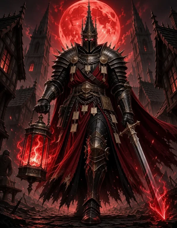 Titanascended, A Towering Inquisitor Walking Through A Medie...