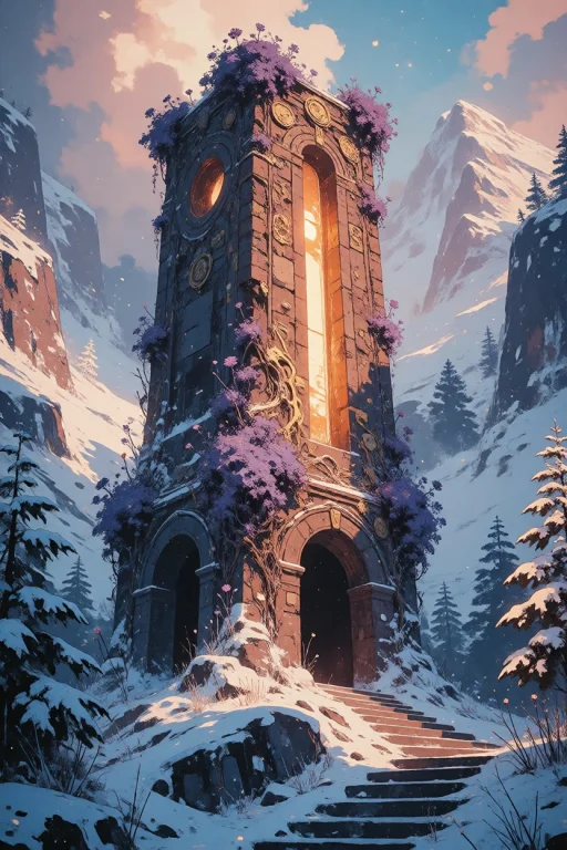 Nature, A Vertical Fantasy Concept Art Painting Of A Tall, R...