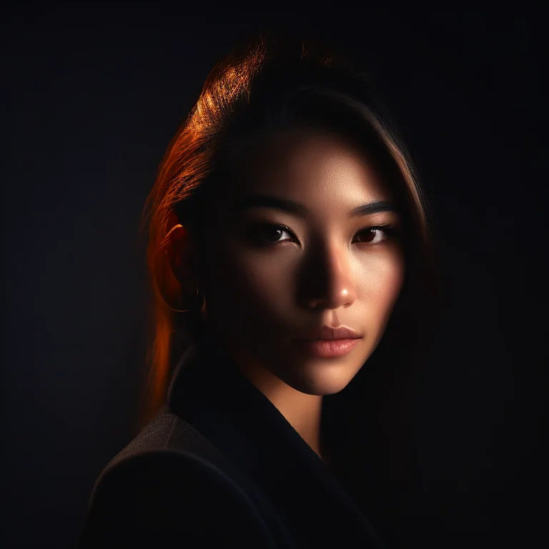 Photo Of A Woman Posing In A Dark Room With Rim Lighting, To...
