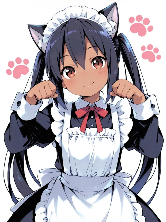 Nakano Azusa, 1girl,cat Ears Headband,cat Tail,dark Skin, Ma...