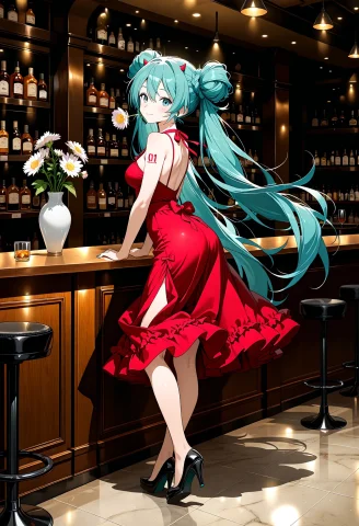 Masterpiece, 1girl, Solo, Hatsune Miku, Turquoise Hair, Real... — Stable Diffusion AI Prompt: masterpiece, 1girl, solo, hatsune miku, turquoise hair, really long hair, hair b...