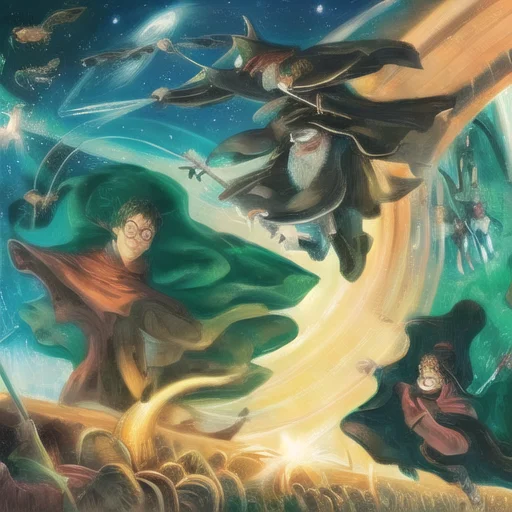 Wizard Battle On Right Side Bad Guys With Green Magic And On...