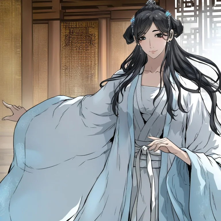 Ar Art, Solo, Hanfu, 1girl, Long Hair, Earrings, Looking At...