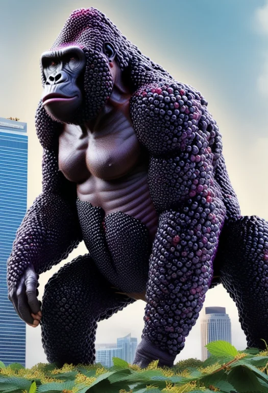 Giant Climbing Gorilla  An Enormous Ape Climbing A Skyscrape...
