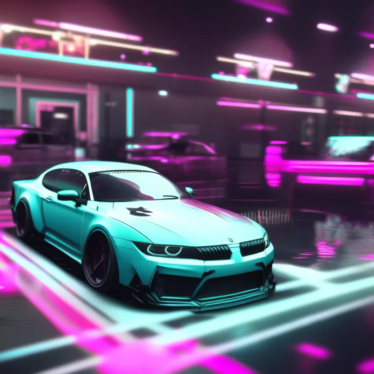 Ffbfeffect, Car Cyber Netics, Sci-fi, Ultra Realistic Retro...