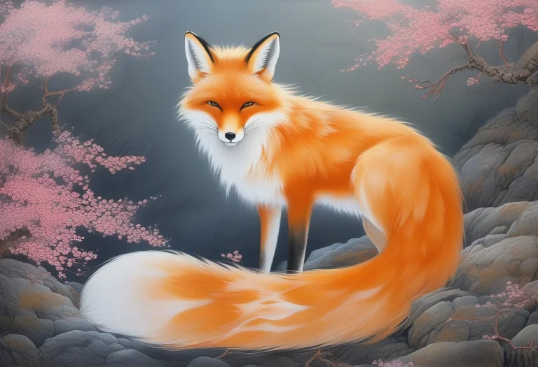 Masterpiece, Best Quality, A Fox Spirit With Many Drifting T...