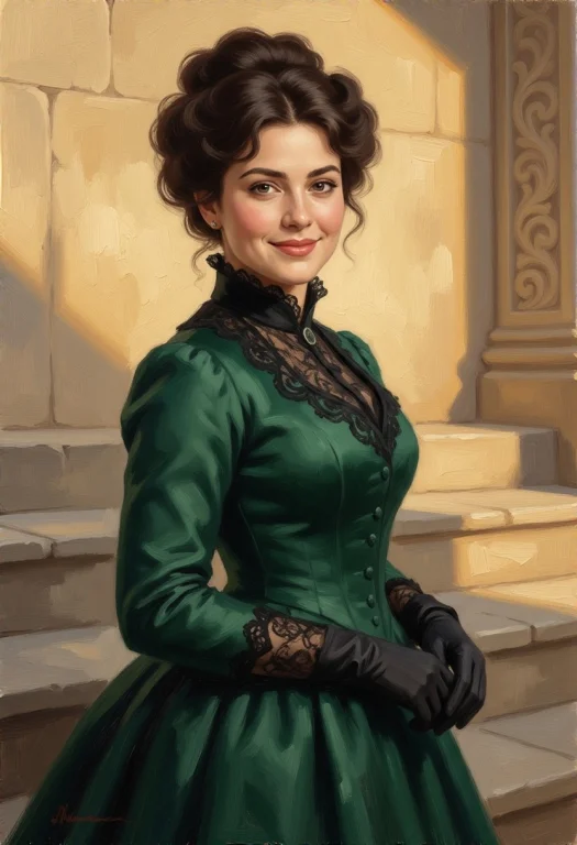 A Stunning Close-up Portrait Painting In The Style Of Impres...