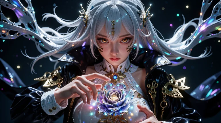 A Digital Illustration Of A Mysterious Woman With Long, Flow...