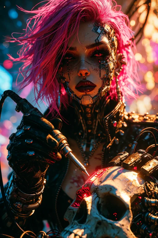 Ta86inkriot, Thin Black Outlines, A Cyberpunk Theme. The Lay...