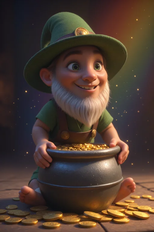 A Little Leprechaun, Leprechaun Clothes, Green Hat, Sitting,...