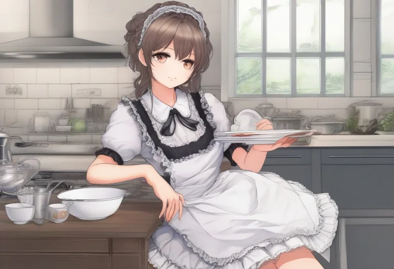 Masterpiece, Best Quality, 1girl, Solo, Medium Hair, Maid Ou...
