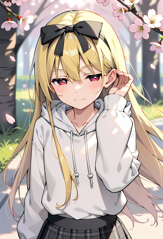 1girl, Solo, Yue Sama, Blonde Hair, Red Eyes, Very Long Hair...
