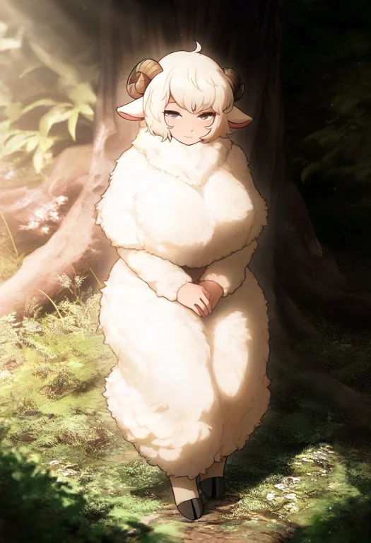 Anime, Detailed, High Resolutions, Best Quality, Lamb Girl,...