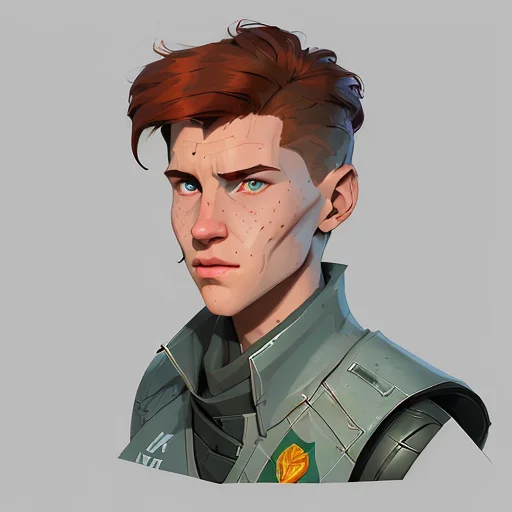 Long Red-haired White 17-year-old Boy, Character Turnaround,...