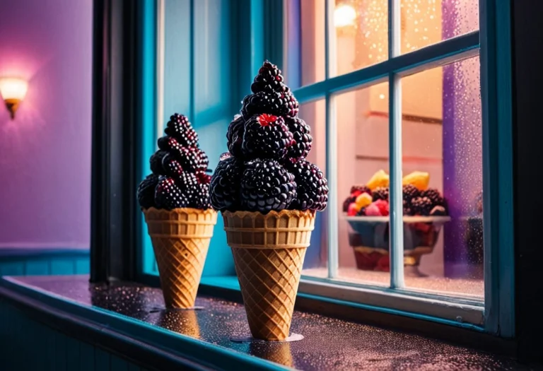 Blackberryworld Ice Cream Cone, In The Window Of A Confectio...