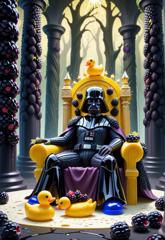 A Stylized Darth Vader Figure, Rendered Entirely In Glossy B...