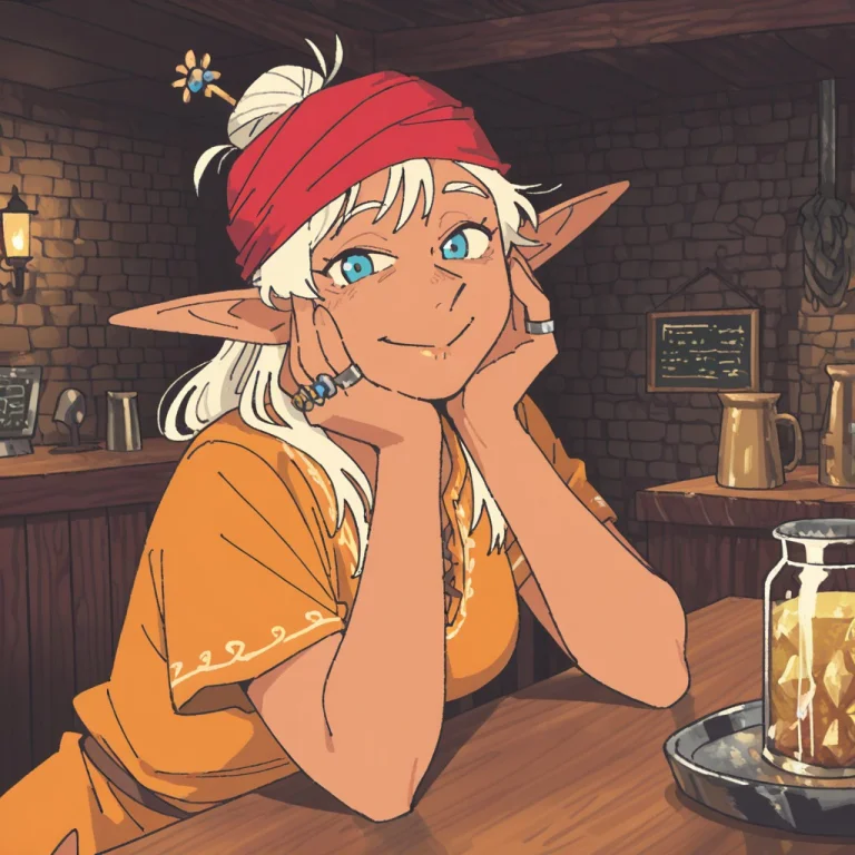 1woman, Solo, Elf, Older Woman, Some Wrinkles, Long Hair Tie...