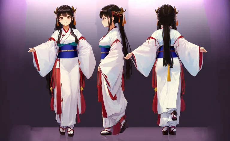 Gril,hanfu,three Sided View1.2,full Body,simple Background,m...