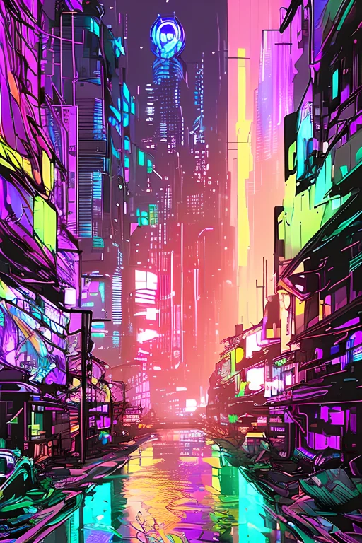 Samdoesarts1.3, Nvinkpunk, A Photorealistic Cyberpunk Landsc...