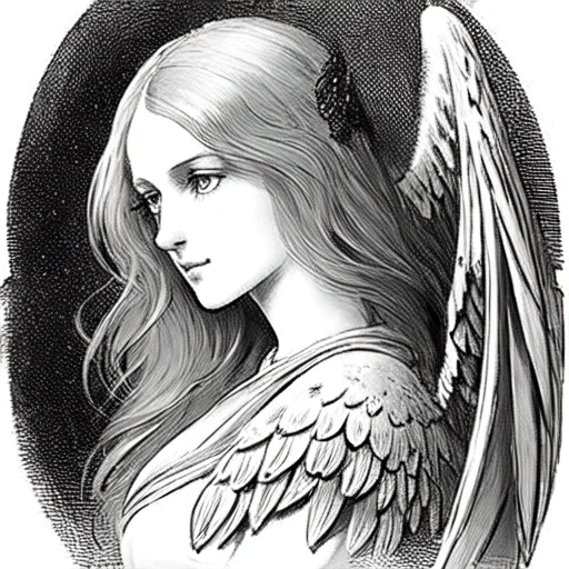 A Black And White Illustration Of Close Up Of A Beaultifull...