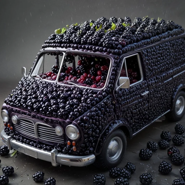 Blackberryworld, A Classic Van Rendered Entirely From Dense...