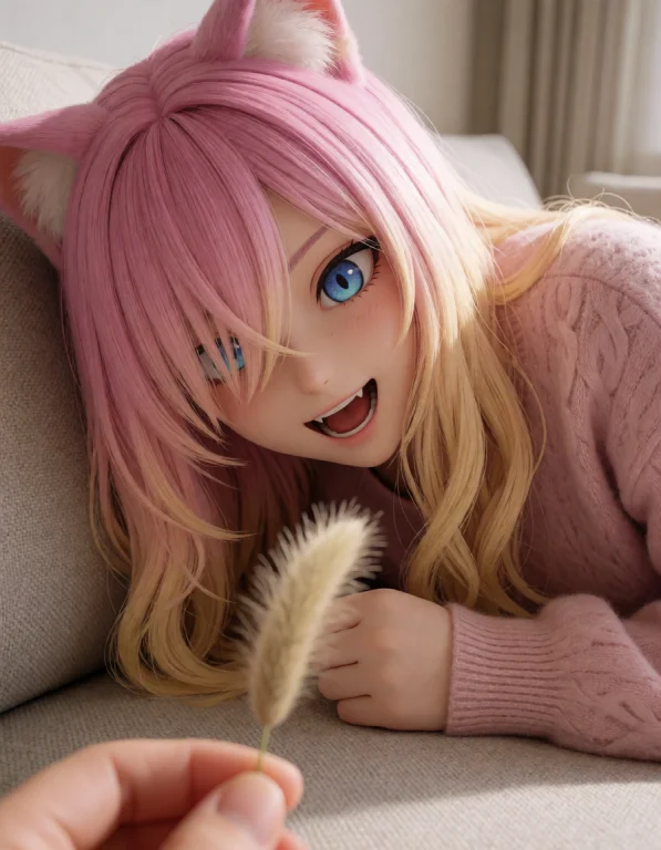 Anime-style Composition In Realistic Photo With Soft Color S...